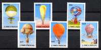 SAINT-THOMAS ET PRINCE 1980, BALLONS MONTES, 6 Valeurs, NEUFS. R267 - Luchtballons