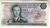 Billet - Luxembourg - 10 Francs Grand-Duc Jean Neuf 1967 - Lussemburgo