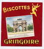 Buvard Biscottes GRINGOIRE - L´ Arc De Triomphe Du Carroussel - Biscotti