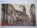 NOGARO (Gers)  :  L'Eglise Et Rue ...-  Carte Sépia  1909 - Nogaro