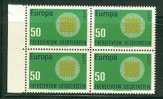 LIECHTENSTEIN  1970 EUROPA CEPT  BLOCK OF 4 MNH - 1970