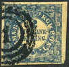 Denmark #1a XF Used 2rs Blue First Printing Of 1851 - Scarce - Gebruikt