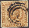 Denmark #2b Used 4s Yellow Brown Of 1851 - Oblitérés