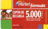 ACR-055/1  TARJETA DE AIRTEL DE 5000 PTAS DEL 31/12/2001  NUMEROS COMPACTOS - Airtel