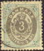 Denmark #25 SUPERB Used 3o Gray Blue & Gray From 1875 - Oblitérés