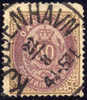 Denmark #33 Used 50o Brown & Violet From 1875 - Gebruikt