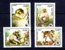 ALGERIE 1988, WWF, SINGES MAGOT, 4 Valeurs, NEUFS. R065 - Singes