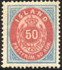 Iceland #19 XF Mint Hinged 50a From 1892 - Nuevos