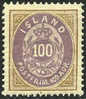 Iceland #20 XF Mint Hinged 100a Numeral From 1892 - Nuovi