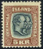 Iceland #85 Mint No Gum 5k Christian IX & Frederik VIII From 1907 - Unused Stamps