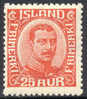 Iceland #121 Mint Never Hinged 25a Christian X From 1921 - Ongebruikt