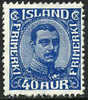 Iceland #124 Mint Hinged 40a Dark Blue Christian X From 1921 - Ongebruikt