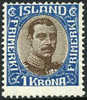 Iceland #126 Mint Hinged 1k Christian X From 1920 - Unused Stamps