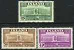 Iceland #209-11 (Michel 200-202  XF Mint Hinged 20th Anniv Of Independence Set From 1938 - Unused Stamps