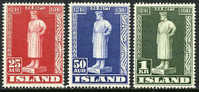 Iceland #237-39 Mint Never Hinged Snorri Sturluson Set From 1941 - Neufs