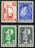 Iceland #232-35  (Michel 218-221) Mint Never Hinged NY World's Fair Set Overprinted From 1940 - Unused Stamps