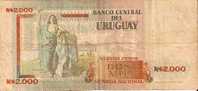 Uruguay 2000 Nuevos Pesos 1989 N°02514633 Serie A Etat TTB - Uruguay