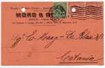 GENOVA  25.08.1921 - Card Cartolina - "Ditta  MORO & BONATI "  Firma -  Affr. Difett. - Reklame