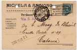 TORINO  04.06.1922 - Card Cartolina - "Ditta  MICHELA & ANGIONO "  Firma -  Affr. Difett. -CIOCCOLATO - CACAO - CARAMEL - Reklame