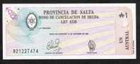 ARGENTINA ARGENTINE Salta Province PS261e  1 AUSTRAL  1987 UNC. - Argentine