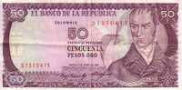 COLOMBIE  50 Pesos Oro  Daté Du 01-01-1985   Pick 425a    ***** QUALITE  VF- ***** - Colombie