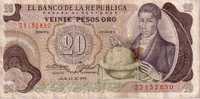 COLOMBIE  20 Pesos Oro  Daté Du 20-09-1975   Pick 409c    ***** QUALITE  VG ***** - Colombie