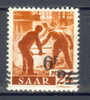 Saar 1947 Mi. 233 Z II  6 Fr Auf 24 Pf Neuauflage ERROR Misplaced Overprint Seen On The Left Side !! MNH** - Neufs