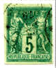 Mi.N°27 + Y&T N° 31a Kolonien /Colonies Generales 1877/79 Type Sage Type II  5 Cent. Grün A. Grünlich Gestempelt - Sage