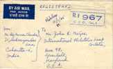 1610. Carta Aerea Certificada CALCUTTA (India)  1965 - Airmail