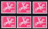 Six Exemplaires Du Timbre 358 R (timbre D´automate) **. L´un Avec N° Au Dos. Pour Revendeurs. - Coil Stamps