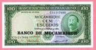 Billet De Banque Nota Banknote Bill 100 CEM ESCUDOS MOZAMBIQUE MOÇAMBIQUE 1961 - Mozambico