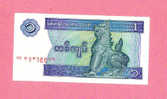 Billet De Banque Nota Banknote Bill 1 One Kyat CENTRAL BANK OF MYANMAR - Myanmar