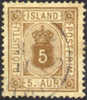 Iceland O5 SUPERB Used 5a Official From 1876 - Oficiales