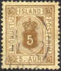 Iceland O5 SUPERB Used 5a Official From 1876 - Service