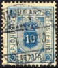 Iceland O6a Used 10a Ultramarine Official From 1876 - Officials
