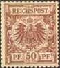 Germany #51 XF Mint Hinged 50pf Chocolate From 1889 - Neufs