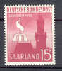 Saarland Bundespost 1958 Mi. 435  15 Fr Internat Saarmesse Saarbrücken Rathaus Messe-emblem MH - Ungebraucht