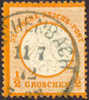 Germany #3a Orange Yellow Used 1/2gr Small Shield From 1872 - Oblitérés