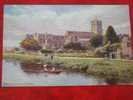 Water Colour, Aquarelle Christchurch Priory Publ Salmon Drawing: A.R. Quinton - Sonstige & Ohne Zuordnung