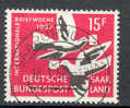 Saarland Bundespost 1957 Mi. 408  15 Fr Internationale Briefwoche Deluxe Cancel !! - Usati