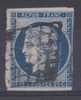 Lot N°702  N°4a Bleu Foncé, Une Marge Touchée, Coté 70€ - 1849-1850 Ceres