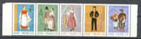 Finland 1972 Mi. 710-14 Trachten Traditionel Costumes 5-Stripe Fünferstreife €15,- MNH - Unused Stamps