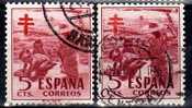 España Num 1103. Pro Tuberculosos . VARIEDAD - Oblitérés