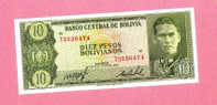 Billet De Banque Nota Banknote Bill 10 Diez Pesos Bolivianos BOLIVIE 1962 - Bolivien