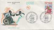 FRANCE 1649 FDC Premier Jour Jeux  Mondiaux HANDICAPES Escrime Fleuret  Fechten Javelot  SAINT-ETIENNE 27 Juin 1970 - Escrime