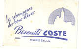 BUVARD / BISCUITS COSTE MARSEILLE  / 13.5 X 21CM  / BEL ETAT - Sucreries & Gâteaux