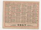 Calendrier Petit Format 1947 - Petit Format : 1941-60