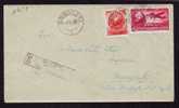 Monetary Reform 1951 Registred Cover Very Rare Franking 2 Stamps 31 Lei - Lettres & Documents