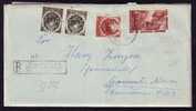 Monetary Reform 1951 Registred Cover Very Rare Franking 4 Stamps 39 Lei,face Value!!! - Lettres & Documents