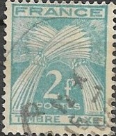 FRANCE 1946 Postage Due - 2f. - Blue FU - 1859-1959 Afgestempeld